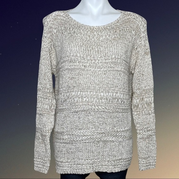 BCBGMaxAzira mixed stitch off white sweater, NWT, XXS - Picture 5 of 8